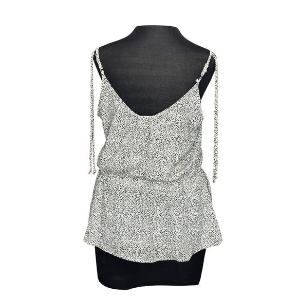Sienna Sky Womens Polka Dot Sleeveless Top M White & Black Polyester - Picture 3 of 10